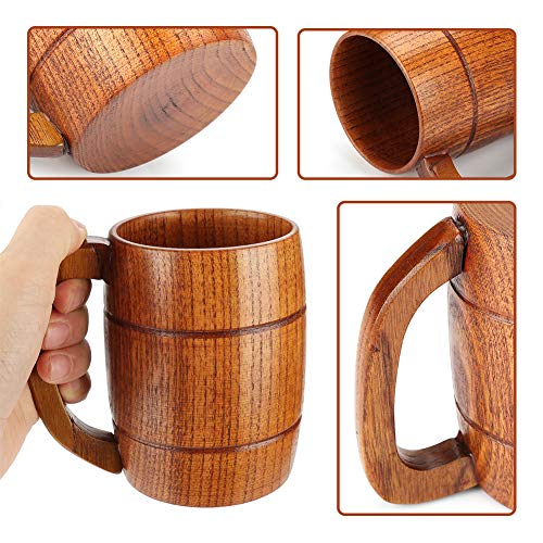 Jarra de cerveza de madera premium de diseño orgánico tallado 6