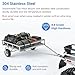 304 Stainless Steel Snowmobile Towing Hitch, ATV Towing Hitch for Large Pull-Back sled, 32 inch Tow bar, Removable ice Fishing House/shanty