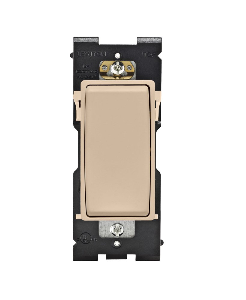 Commutateur unipolaire Leviton Renu 15A 120/277VAC interrupteur Dapper Tan pour installation murale
