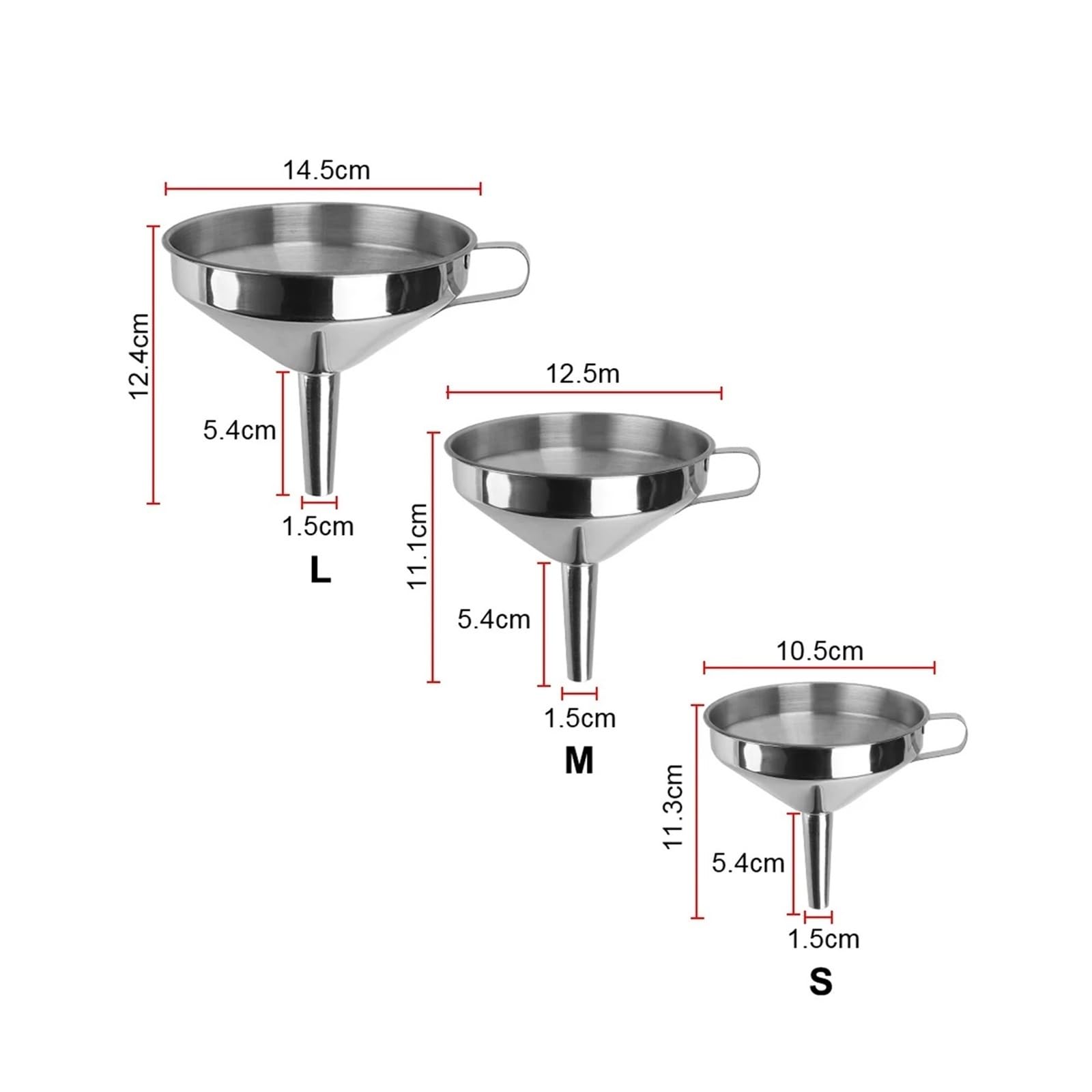 Embudo， Embudo de Metal for Bar, Vino, Cerveza, Aceite, Embudo de Acero Inoxidable con Filtro Desmontable for enlatar, Herramientas de Cocina, Accesorios de Cocina(1)