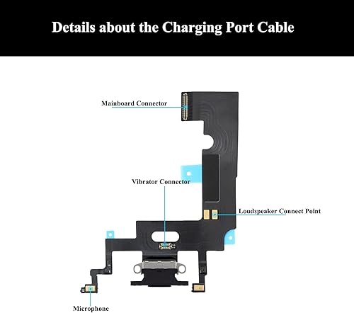 Miniatura 3 de Reemplazo del puerto de carga para iPhone XR, conjunto de micrófono con herramientas de reparación para iPhone XR de 6.1 pulgadas, todos los