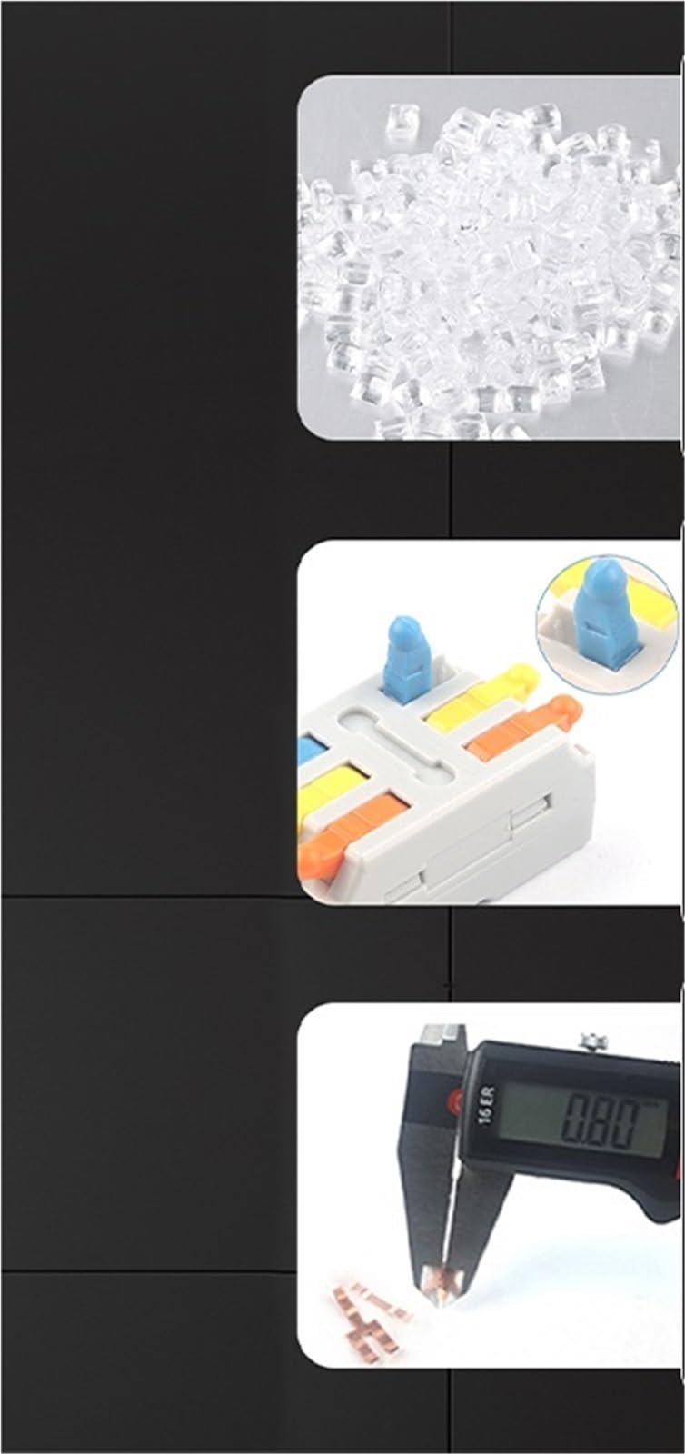 3 4 5 6 Pin 1 Ingresso connettori a Cavo rapido con Uscita Multipla Sdoppiatore Cavo Compatto Morsettiera a Leva elettrica a Pressione 213 214 215(30PCS D1-2345O)