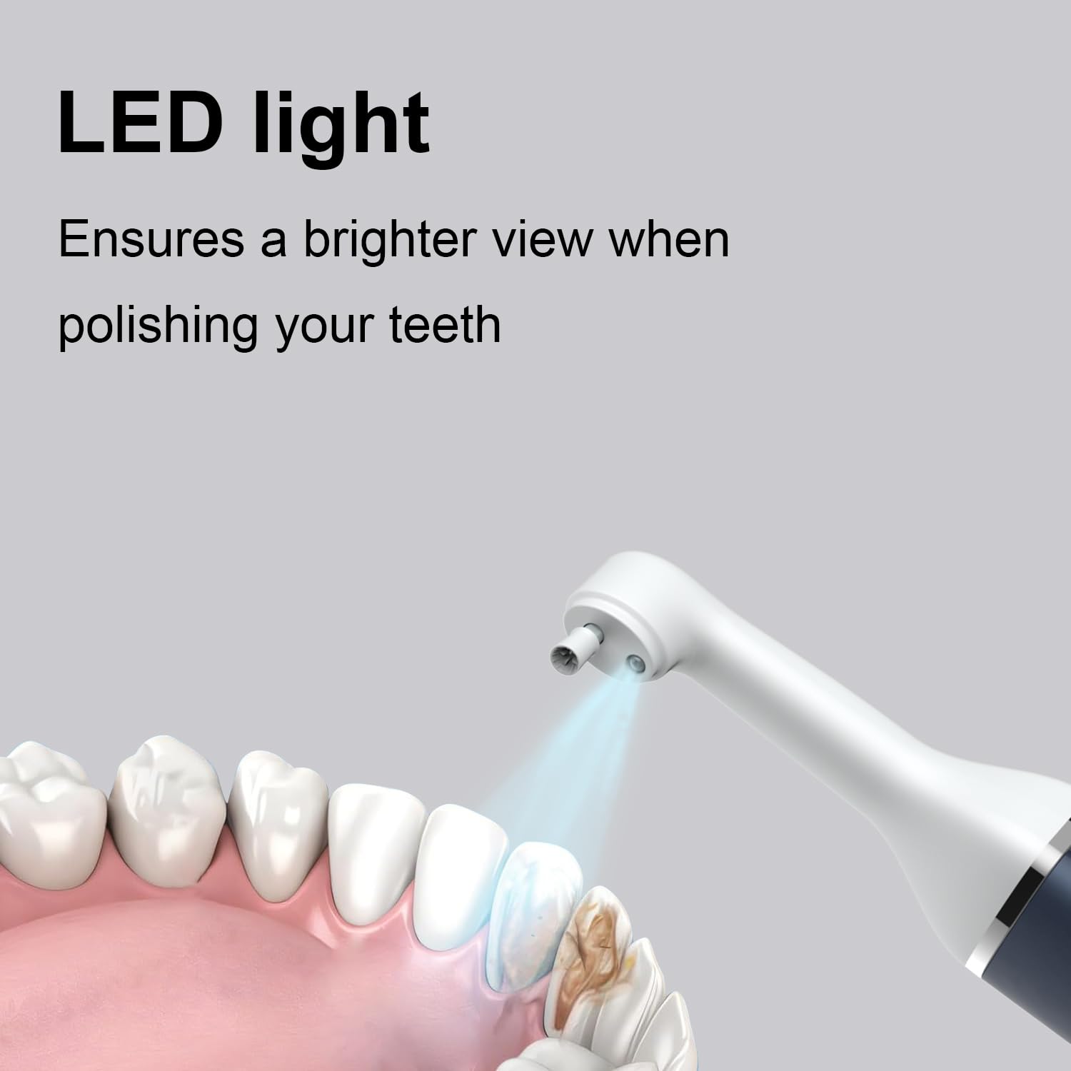 Pulidor de dientes y removedor de placa, herramientas de limpieza de dientes para limpieza y pulido de dientes, herramientas de limpieza dental para iluminar y pulir dientes con 5 cabezales de cepillo
