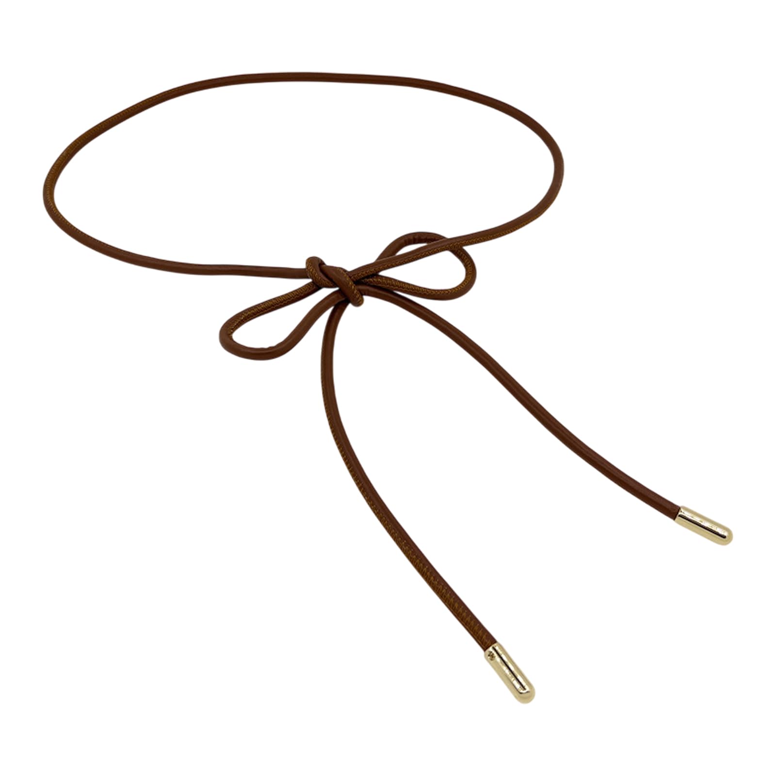 Maxtonser PU Leather Thin Waist Belt Long Chain Waistband Strap Tied Sash for Women with Classical Vintage Designing for Dresses