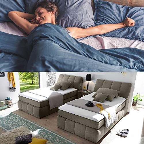 TOLEDO 2 Boxspringbett 120x200 mit Bettkasten, Schlamm - Bequemes Bett mit 7-Zonen-Federkern Matratze H2-H3… – Bild 7