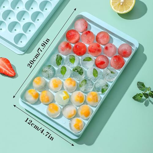 Image of 33 Ice Ball Maker Mould | Silicone Ice Cube Tray Round Design | Stackable Flexible Ice Tray with Easy Release | Freezer Tray for Ice, Juice, Chocolate & Drinks (Pack of 1)