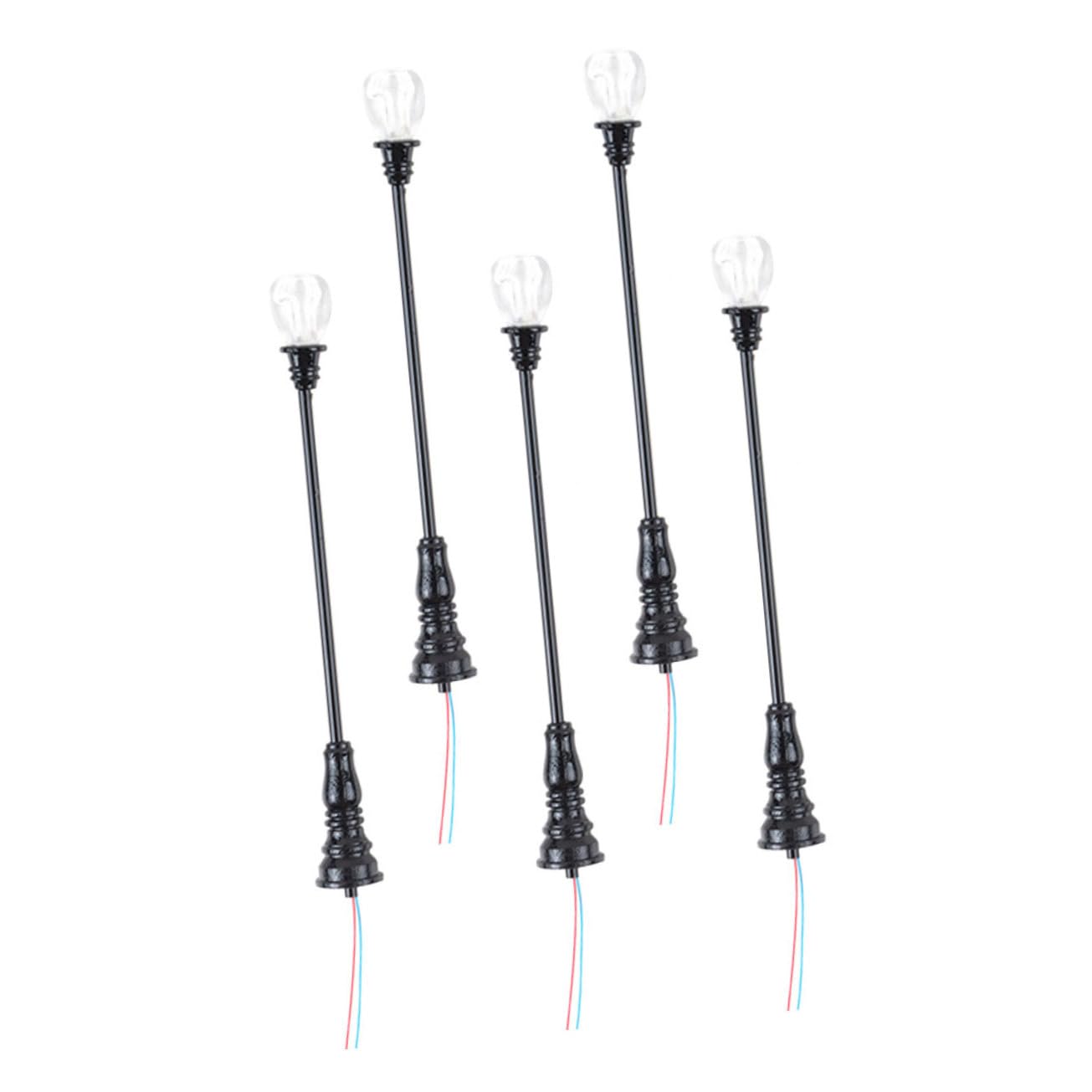 UPKOCH 5Pcs Miniature Garden Lamp Statues for Sand Table Decor Street Lamp Model Prop Light Post for DIY Architectural Display for House Models