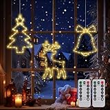 PUTINEI LED Luci di Natale,145 LED Luci di Natale da Esterno Interno IP44 Lucis di Natales Catena Luminosa con Telecomando 8 Modalità,Timer,Finestra,Giardino Decorazioni Natalizie,Bianco Caldo