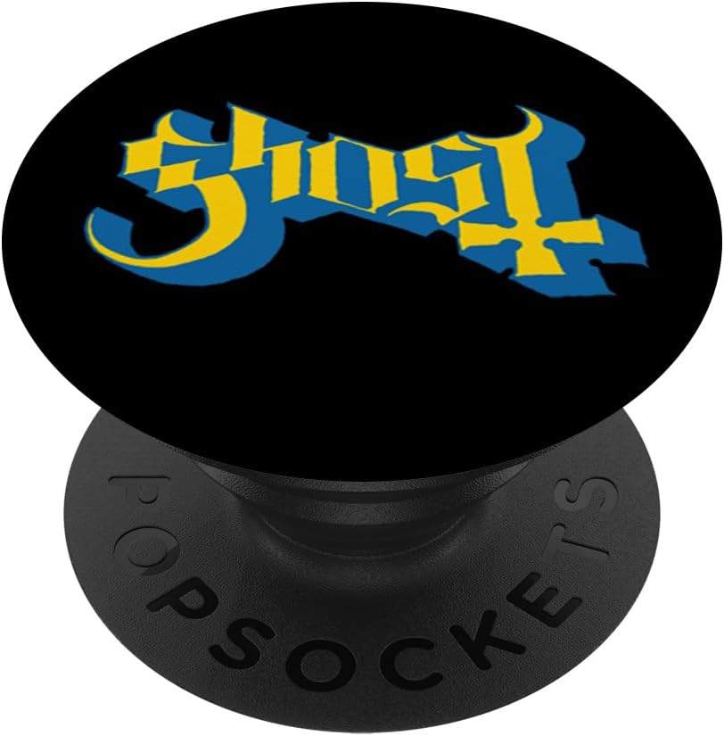 Ghost Blue and Yellow Logo PopSockets PopGrip for MagSafe