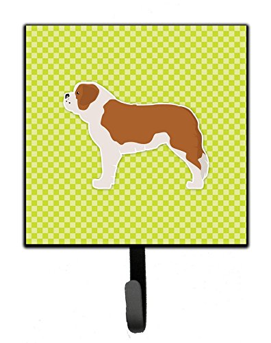Saint Bernard Checkerboard Green Leash or Key Holder