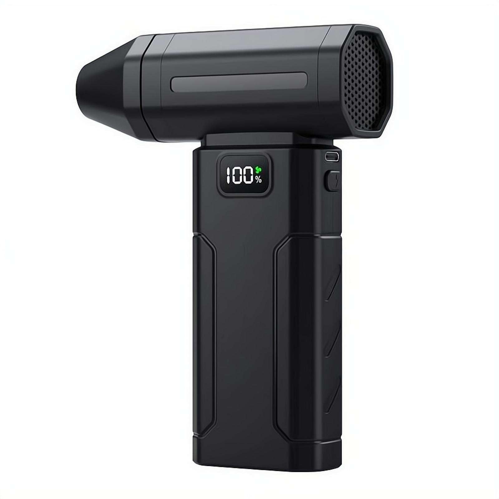 150000 RPM Turbo Fan, High Speed Brushless Motor Air Duster for Keyboard PC Car Cleaning, Cordless Rechargeable Blower with 5 Speeds, 6000mAh Battery (Black)
