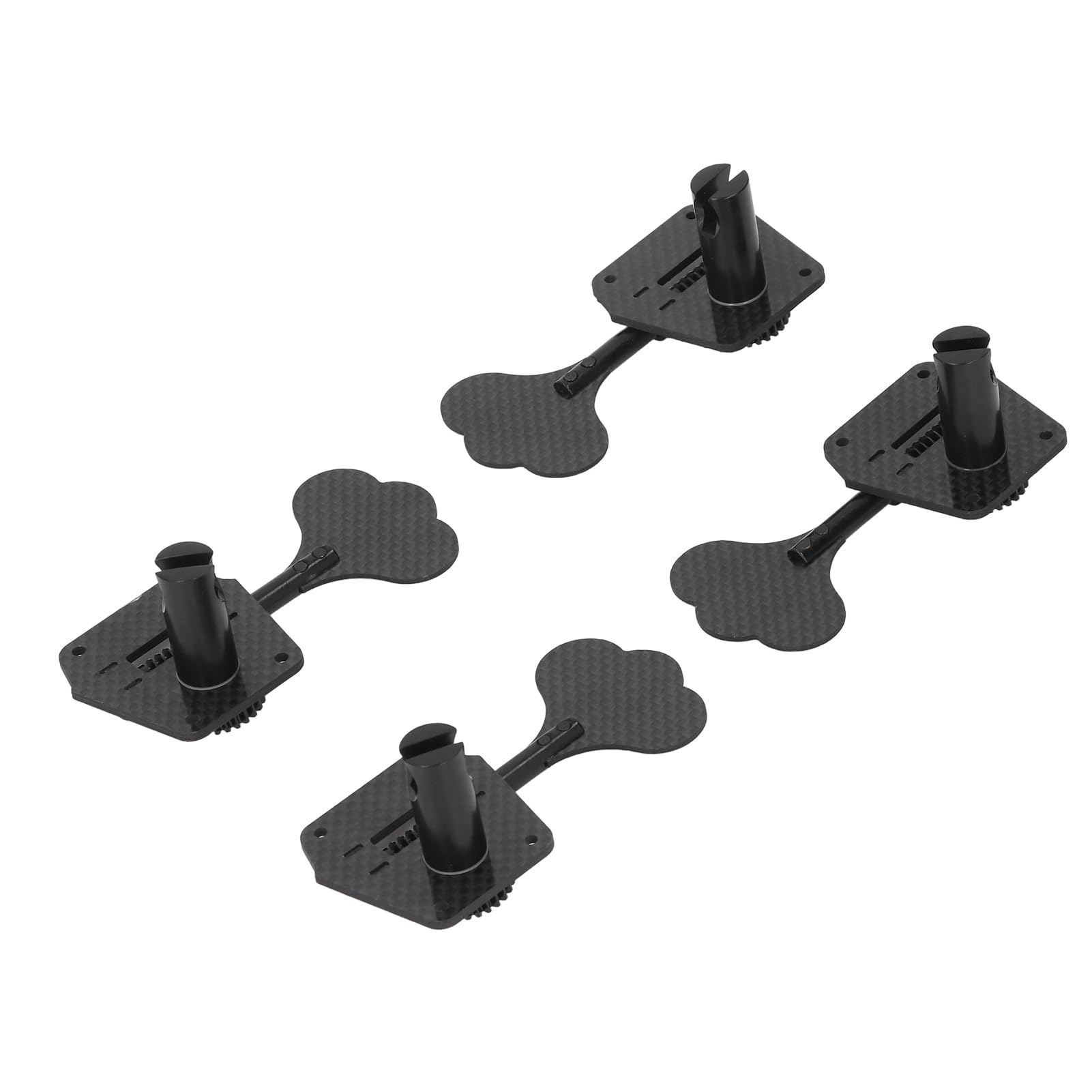 Electric Bass Tuning Peg Opened Carbon Fiber Stainless Steel Machine Head Kit for Most 4 String Electric Basses