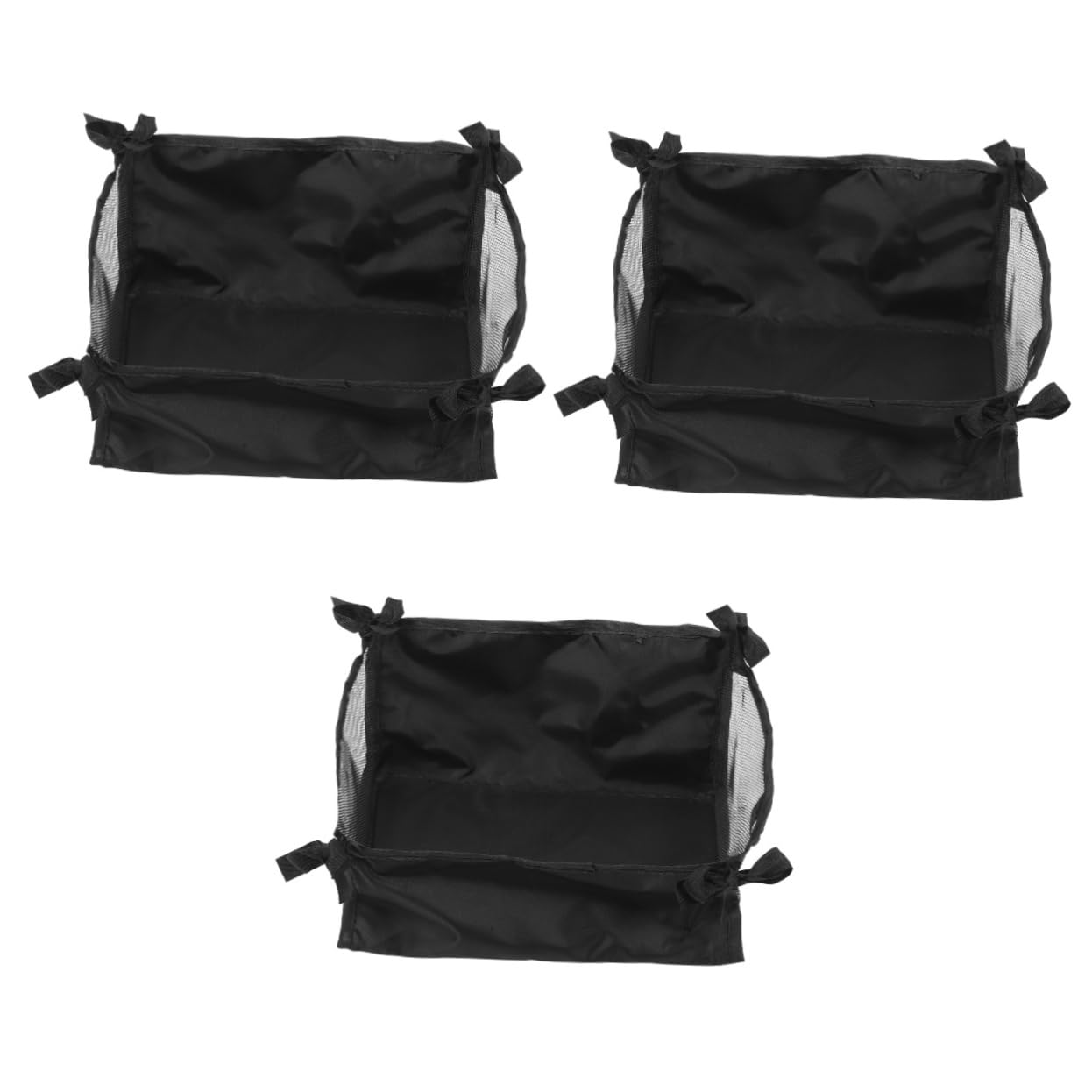 HANABASS 3 Piezas Bolsa Organizadora para Carrito de Cesta Inferior de Oxford Resistente Gran Capacidad para Almacenamiento Seguro bajo Cochecito Negro Pequeño