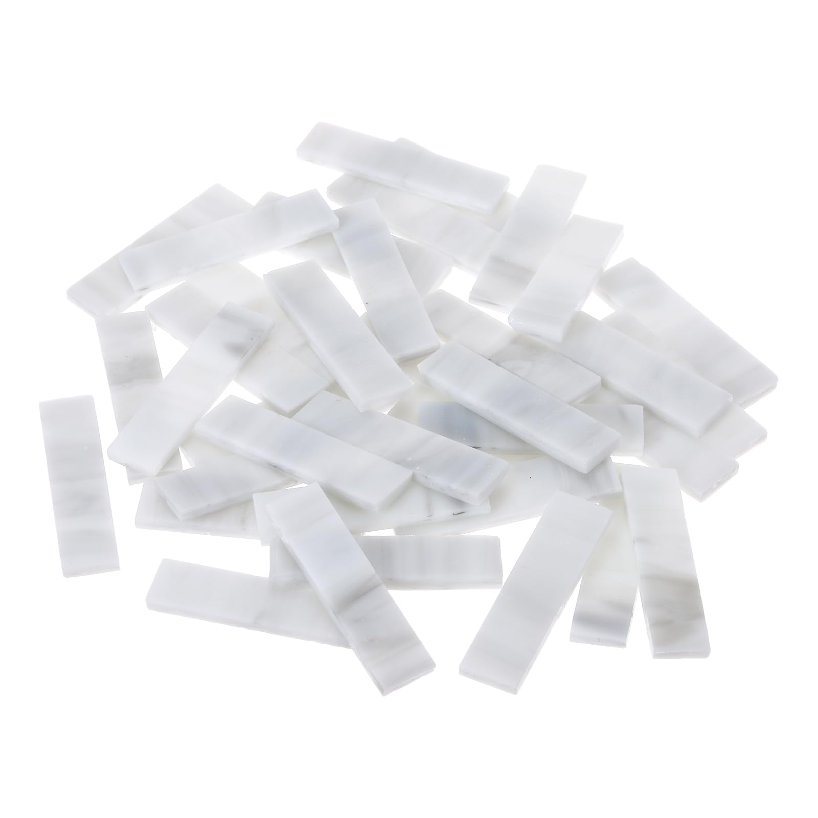 sourcing map Rectangular Mosaic Tiles Stained Glass Strips, 1.57" x 0.4" Light Gray Glass Pieces 200g/7.05 oz Mosaic Tile Making Supplies for DIY Handmade Crafts and Home Decoration