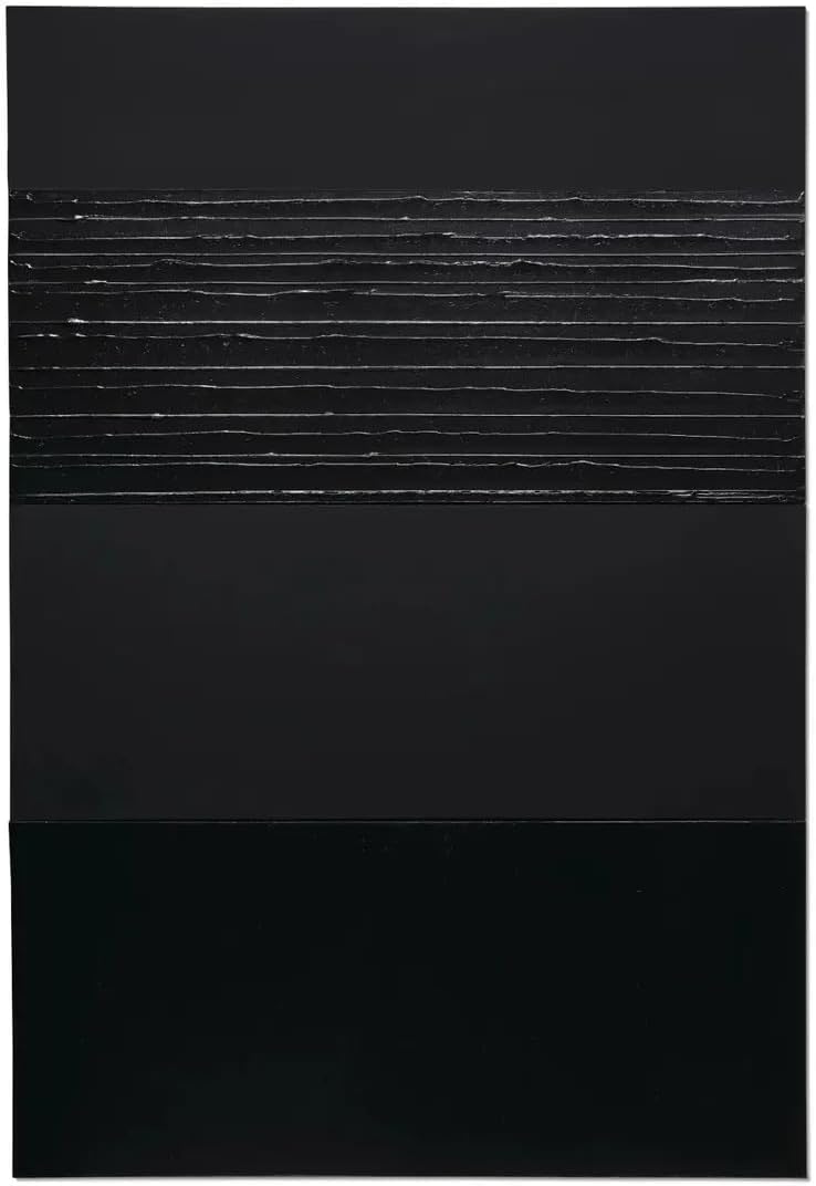 Pierre Soulages Peinture sur Toile Graffiti Noir poster art mural sans cadre 50x70cm