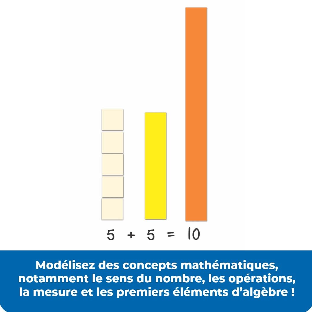 Learning Resources Barres Cuisenaire Magnétiques Géantes – Set de 64 Pièces – pour Tableau Blanc – Maths CP à CM2 – Idéal Enseignants et Classe – Cadeau Éducatif