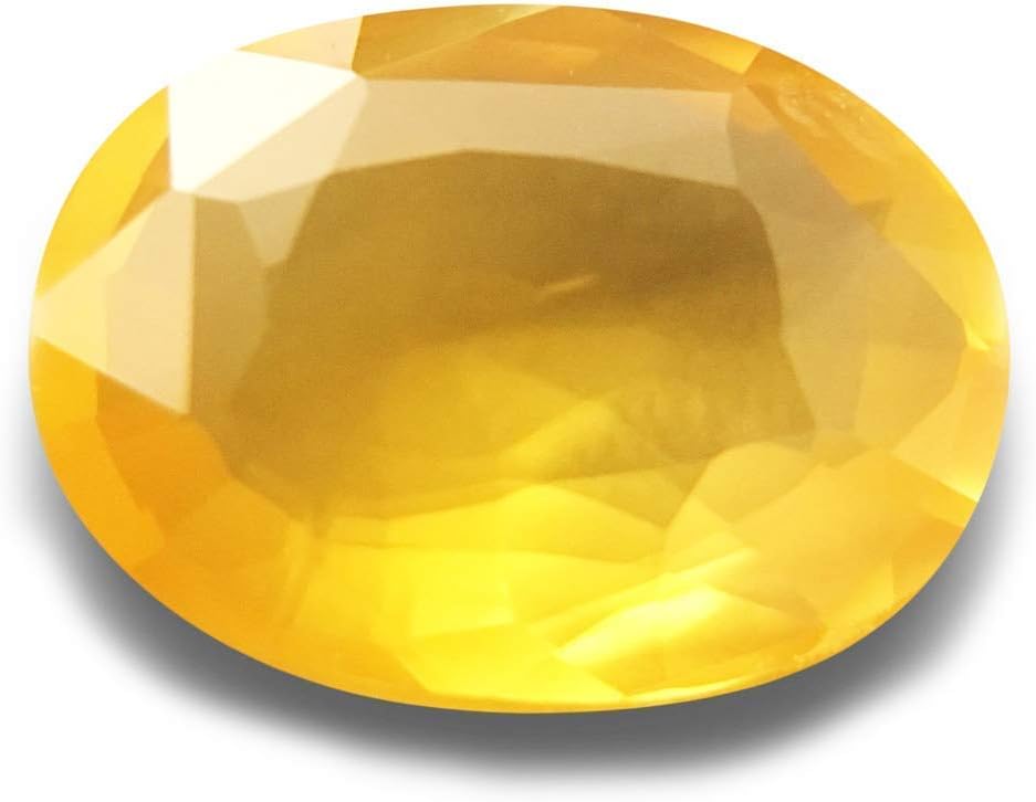 7.25 Ratti - 6.45 Carat Ceylone Yellow Sapphire Gemstone Original Certified Pukhraj Stone Natural for Men & Women