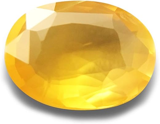 Akshita gems 7.25 Ratti - 6.45 Carat Ceylone Yellow Sapphire Gemstone Original Certified Pukhraj Stone Natural for Men &amp; W...