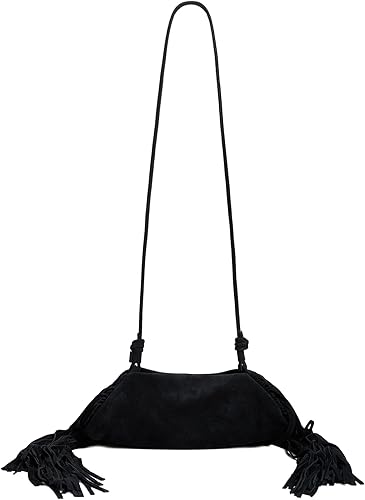 Origami With Fringe Mini Bag ,OS, Black