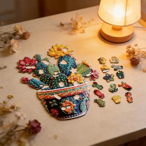 Juego de madera de cactus y puzzle de ingenio familiar interactivo 2
