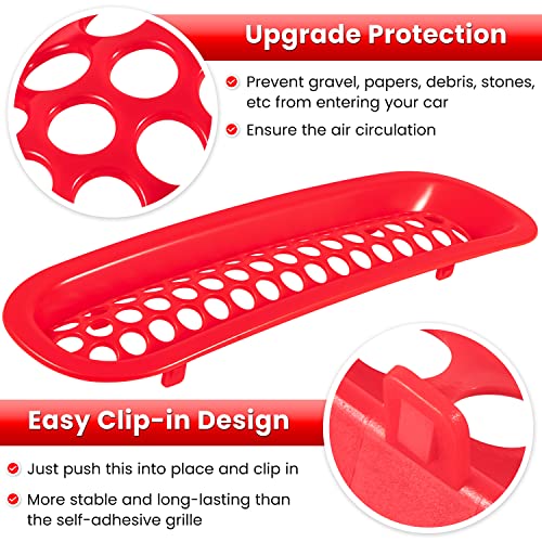 Image of Front Grille Mesh Inserts & Headlight Cover for Jeep Wrangler JK JKU Sport Freedom Rubicon Sahara Unlimited 2007-2018 Exterior Accessories Clip-in Grille Guard Headlight Bezels Trim (Matte Red)