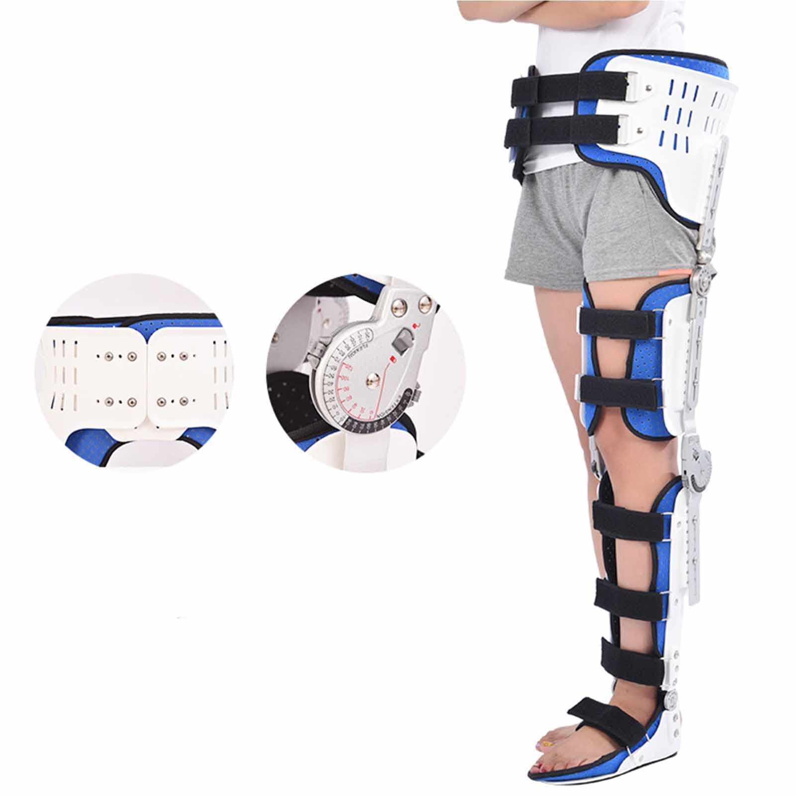 Tobillo postoperatorio de Cadera con bisagras, Rodillera para pie, estabilizador de Cadera con bisagras, Corrector de Soporte, ortesis Ajustable para Muslo, Rodilla, Tobillo y pie