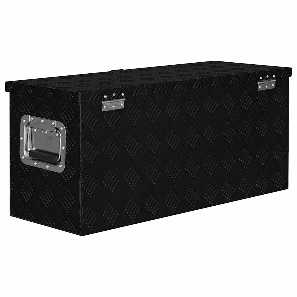 Genérico Caja de Aluminio Negra 80x30x35 cm,Bricolaje,Accesorios de Bricolaje,Organización y Almacenamiento de Herramientas,Cajas de herramientas-146442