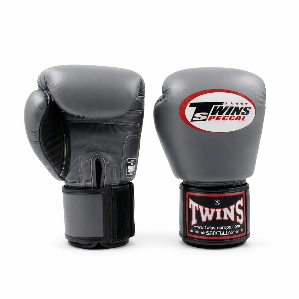 Twins BGVL3 - Guanti da boxe in velcro, colore: Grigio, Grigio, 10oz