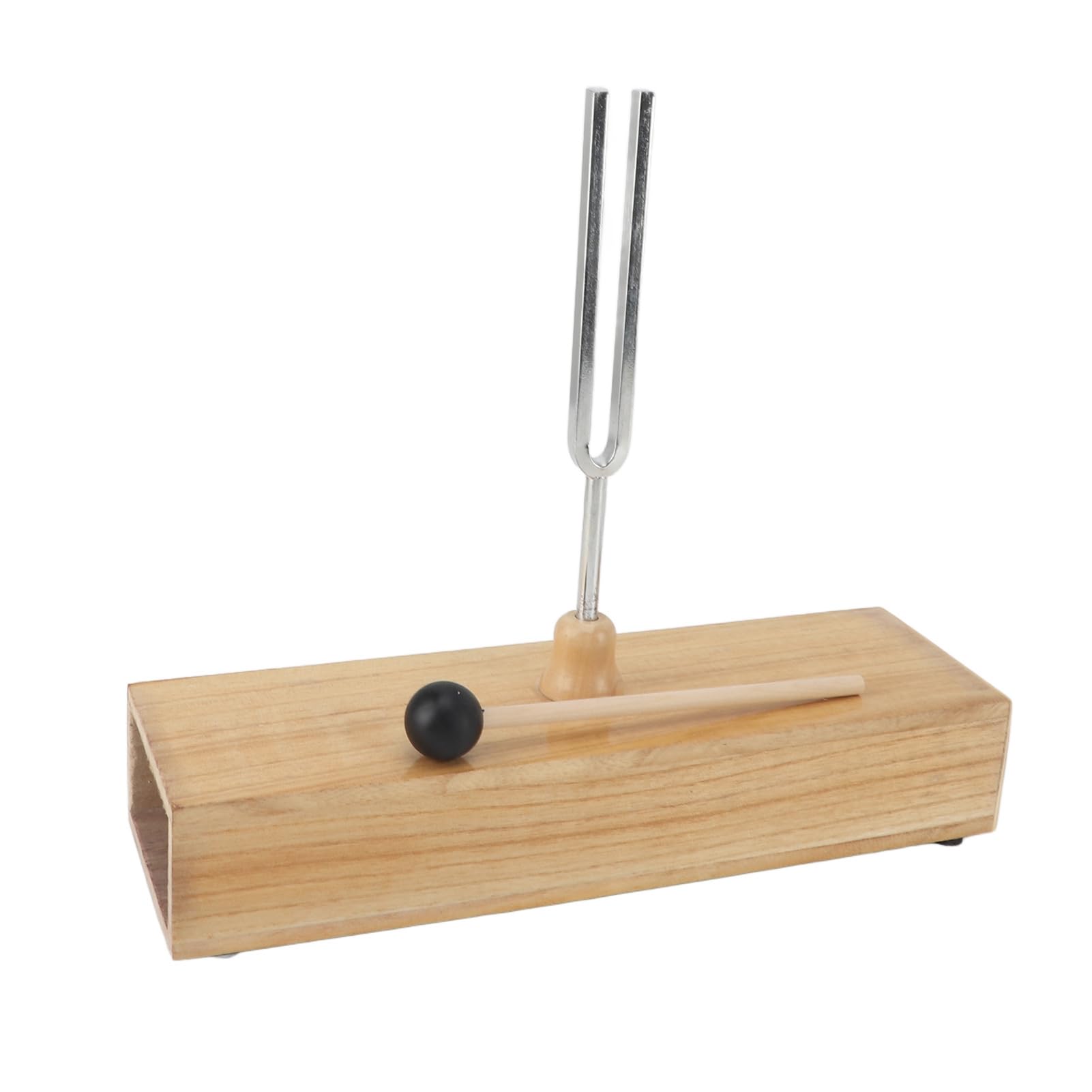 Tuning Fork Set, Tuning Fork Resonance Box 256Hz Singing Tone with Silicone Hammer and Wooden Voice Box, Suitable for Sound Therapy, Yoga, Meditation and Relaxation