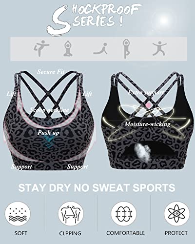 Image of RUNNING GIRL Sports Bras for Women,Padded Sports Bra Tank Top Sexy Crisscross Back High Impact Longline Workout Yoga Bra