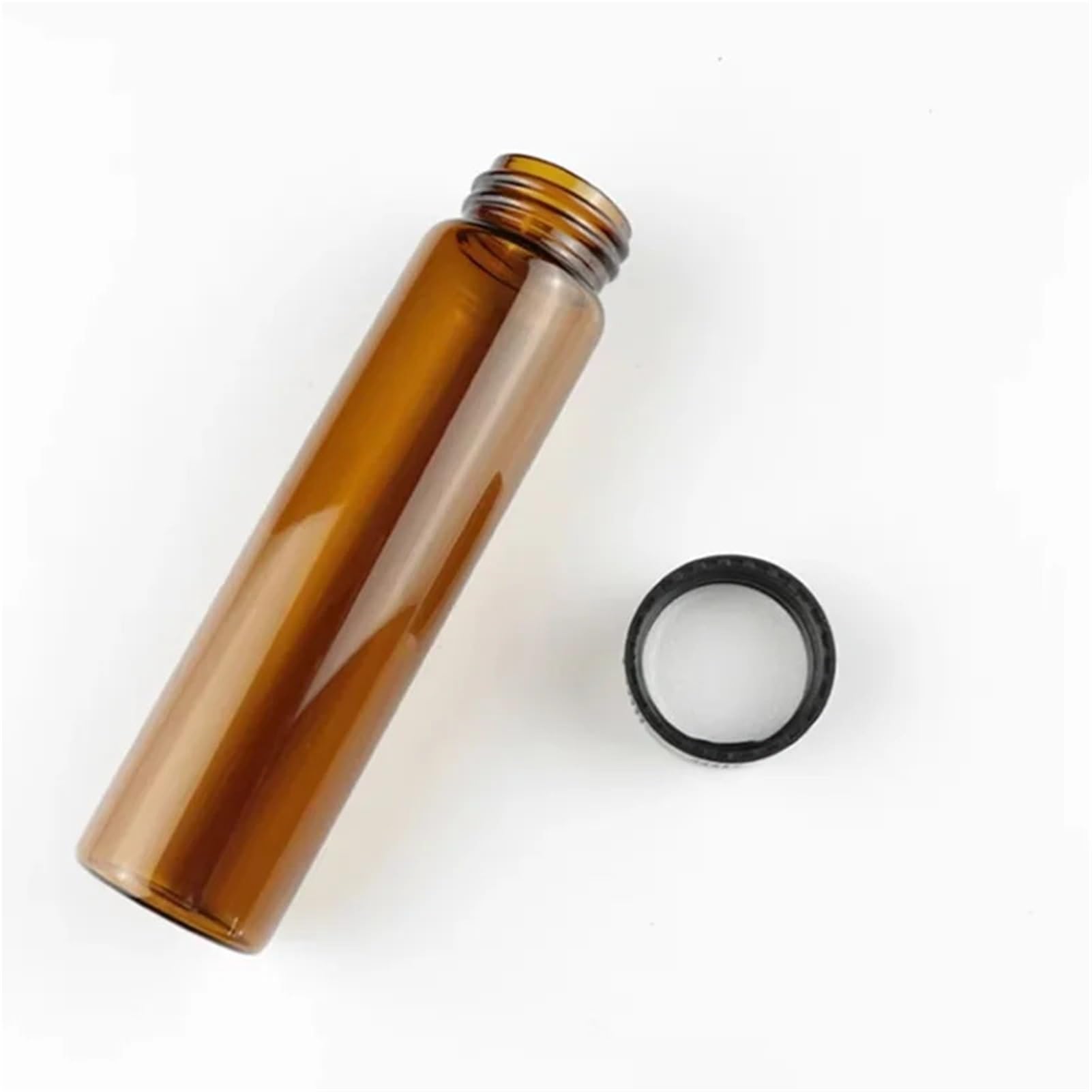 Glas-Probenflasche, 3 ml bis 50 ml klares/braunes Glas, Reagenzfläschchen mit Schraubverschluss aus Kunststoff und PE-Pad(50ml Brown)
