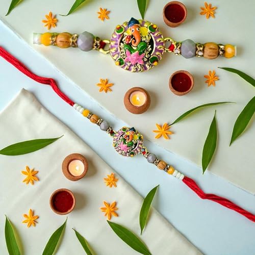 Image of Shree Ganesha Rakhi for Beloved Ones | Special Character Rakhi| Free Tilak Set | Unique Character | PoPo Toys | Assorted Color