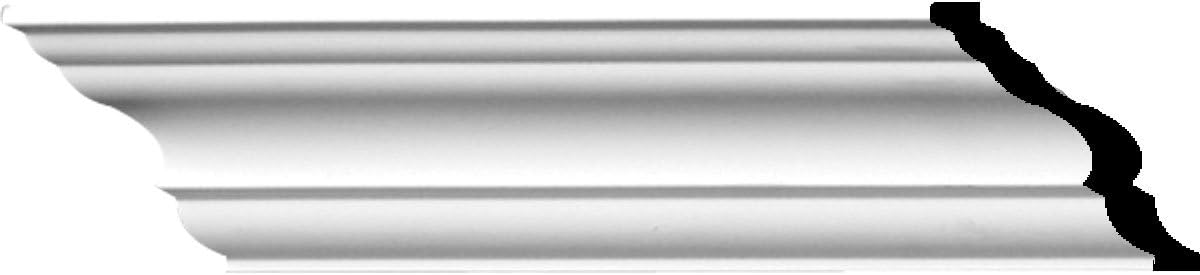 Endurathane Palmetto Crown Moulding, 3"H x 3"P x 4 1/4"F x 94 1/2"L, Factory Primed
