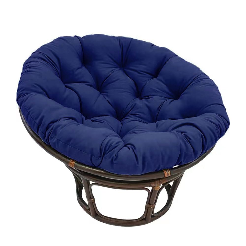 Surwin Papasan Chair Cushions, Thick Round Chair Cushions Hammocks Swing Pads, Papasan Round Chair Cushions with Fixing Straps, Outdoors Indoor Egg Chair Cushion (80cm,navy blue) — image 1