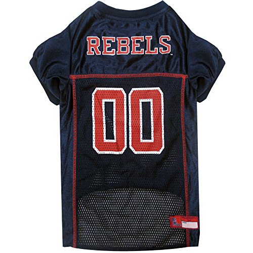 Image of Pets First Collegiate Mississippi Rebels Dog Mesh Jersey, X-Small