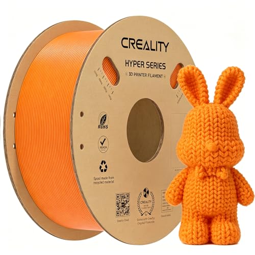 Image of Creality Hyper PLA Filament 1.75mm 1KG(2.2lbs), High Speed PLA 30-600mm /s Rapid 3D Printer Filament, Dimensional Accuracy + /-0.02mm, Fit Most FDM 3D Printers, Orange