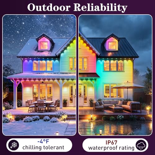HCMTGW 300FT Permanent Outdoor Lights, RGB+IC Waterproof Smart LED Eaves Lights with App & Remote Control, for Christmas and Holiday Decor, Daily and Accent Lighting for House Roof, Patio and Garden - image 4