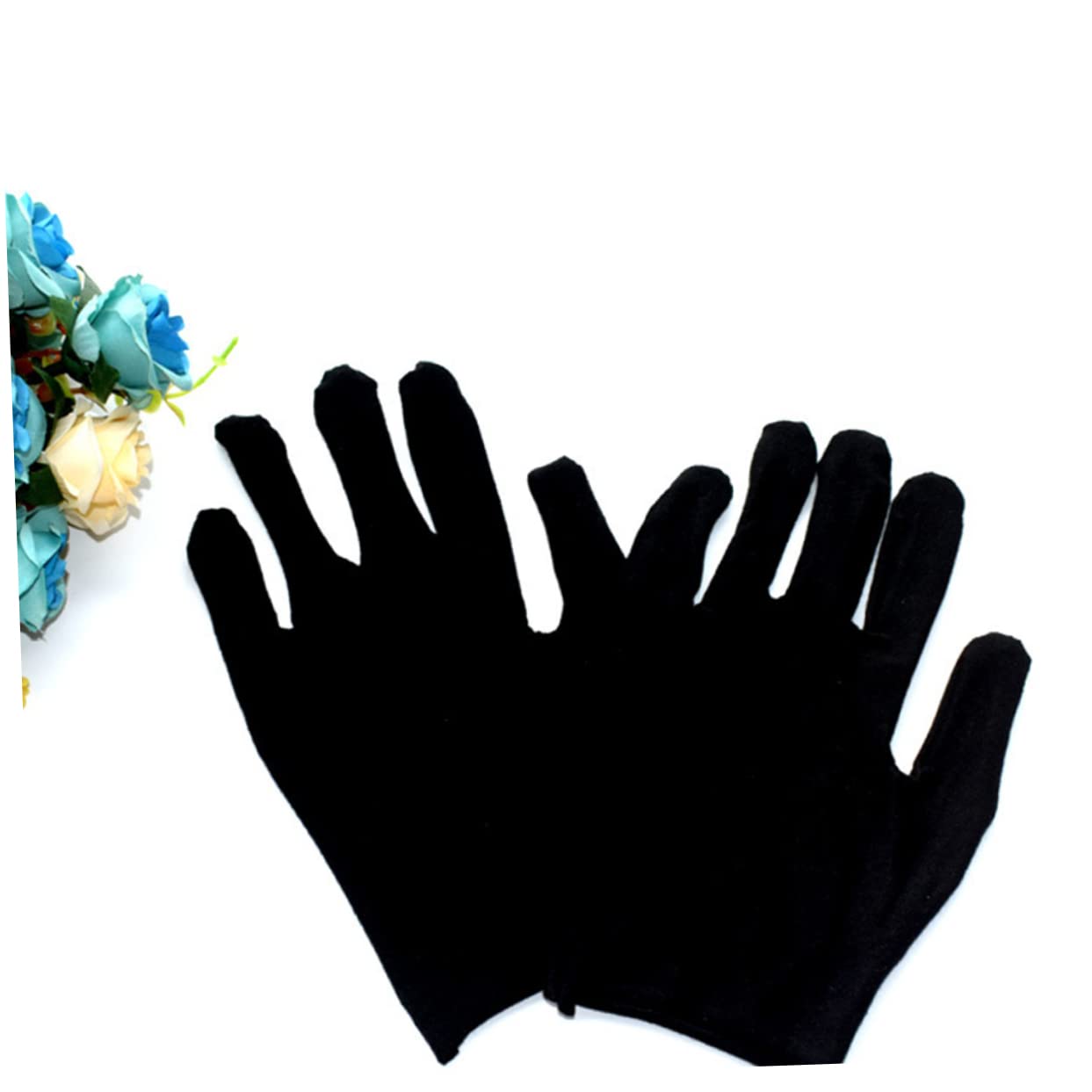 PartyKindom Guantes de Algodón Negros para Trabajo Resistentes y Transpirables, 12 Pares, Impermeables y Anti-corte, Ideales para Jardinería y Uso Industrial