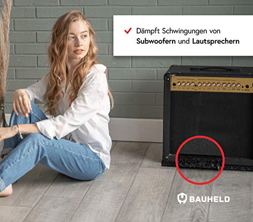 Foto von BAUHELD® Antivibrationsmatte Waschmaschine 60x60 x 0,6cm [1 Stück] - Robuste Antirutsch-Matte aus Gummigranulat [Made in Germany] - Für Waschtrockner, Subwoofer, Outdoor Teppiche, 3D-Drucker