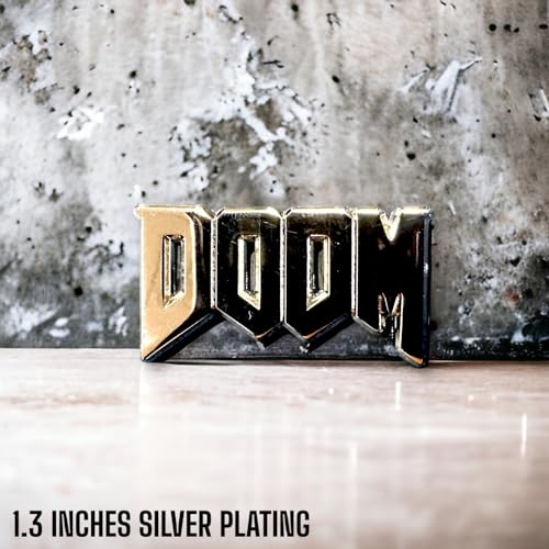 Image of Doom Pin Doom Enamel Pin Doom slayer Pin Gaming Pin Classic Retro PC Game Logo Brooch Doom Brooch Gift for Gamers Shooting game pin