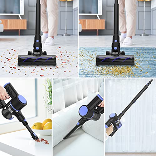 WOWGO Aspirateur Balai sans Fil, 4 en 1 FullPower Puissant 12000Pa,40Minutes d'autonomie,Batterie Amovi,Silencieux,Multifonction,Noir - Image 8