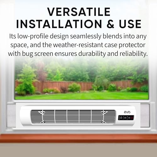 EVO Window Fan Air Circulator with Remote Control (Fits Up To 40" Windows) – Multi-Directional Airflow, Adjustable Fan Speed, and Low Profile - Thumbnail 4