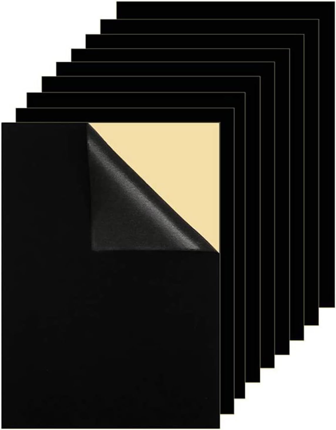 12 Sheets Black Felt Fabric,Strong Self Adhesive Felt Black Sticky Back