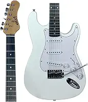 MXT Guitarra Elétrica ST Classic, Branca, 22 Trastes Jumbo, 3 Captadores, Ponte Tremolo