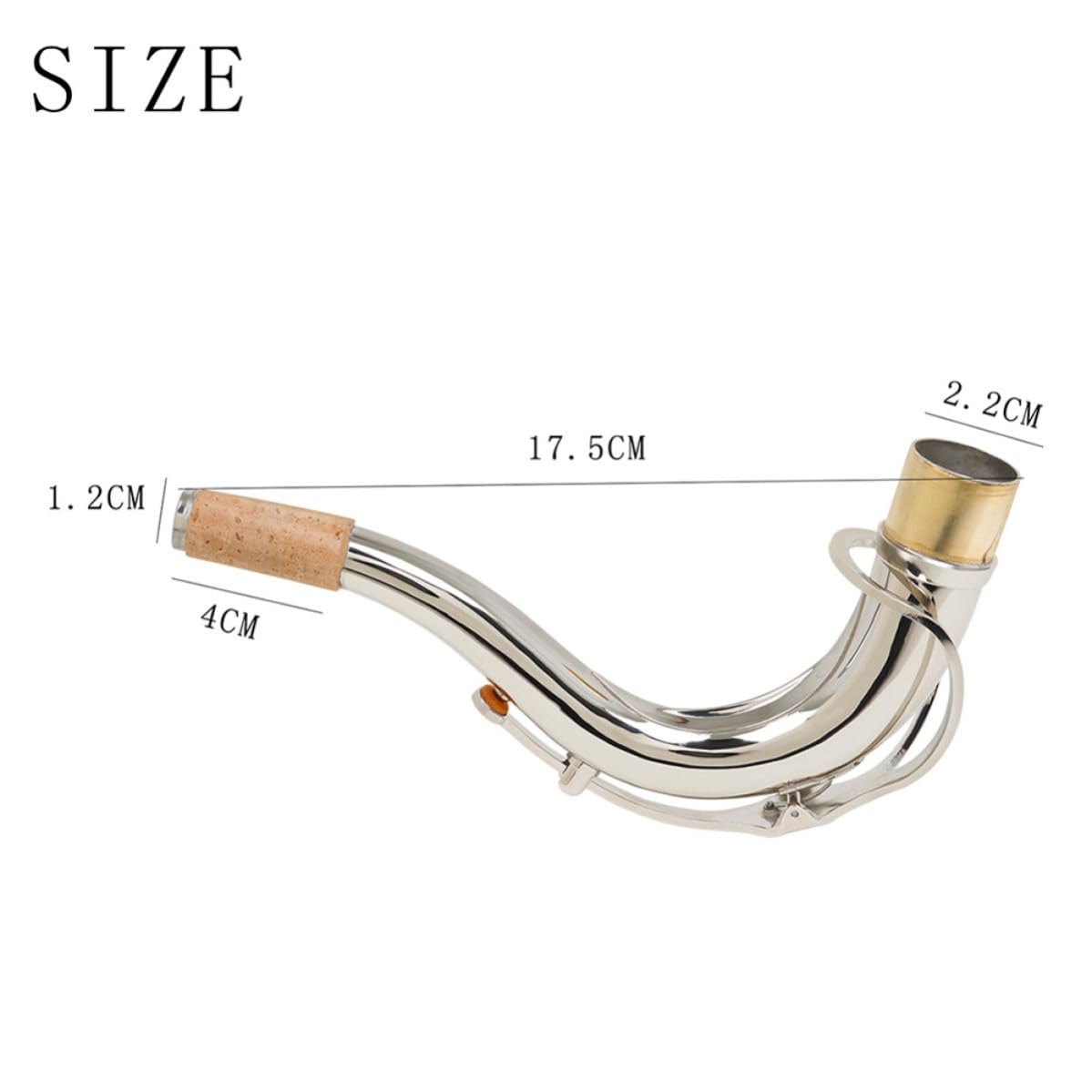 Vaguelly Collo Facile per Sassofono Ottone Curvo in Placcato e Tenore Bemolle Argento Design Ergonomico Manutenzione Diametro 27,5mm Accordatura in Si