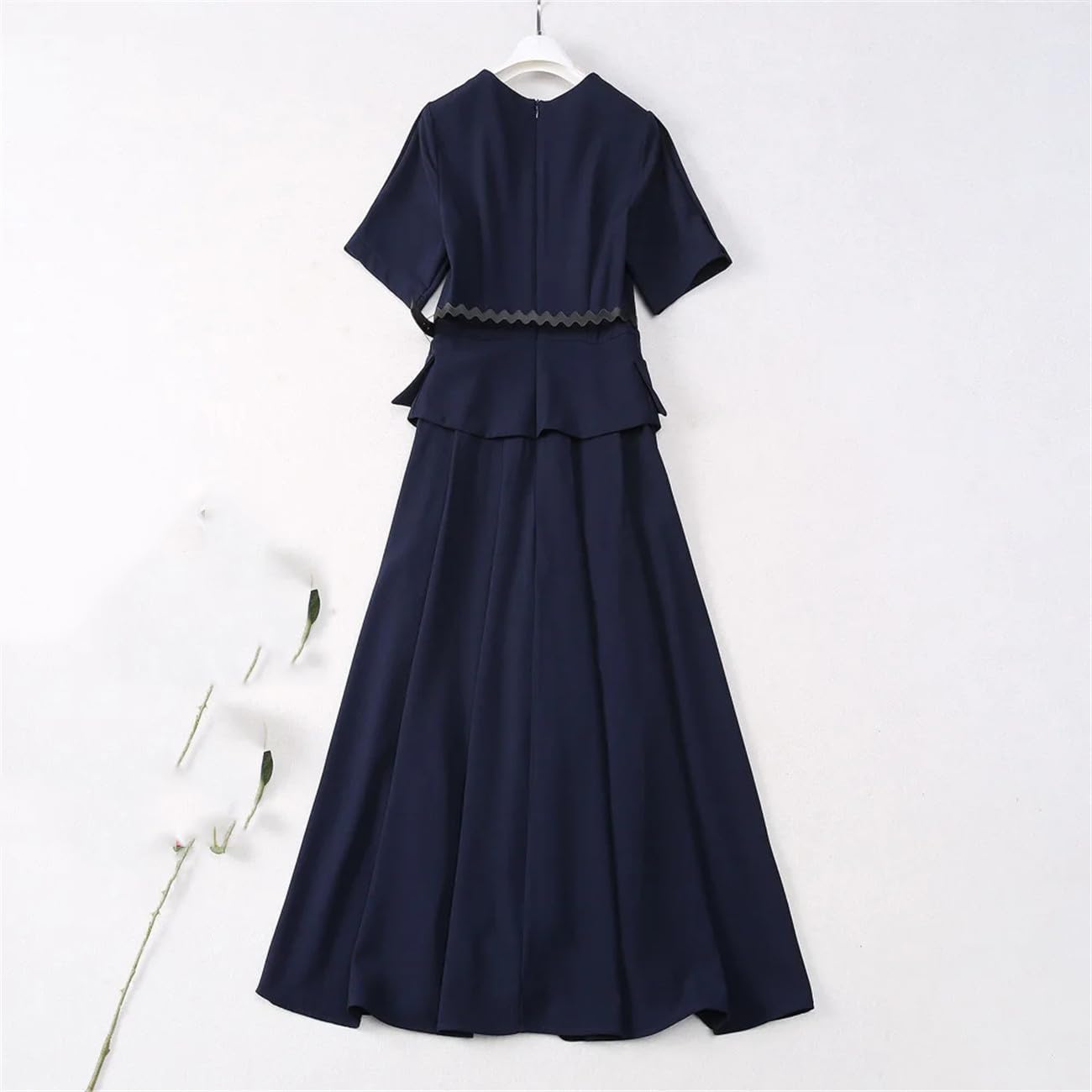 Yeuyyben Abito estivo da donna, elegante, da festa, a maniche corte, blu