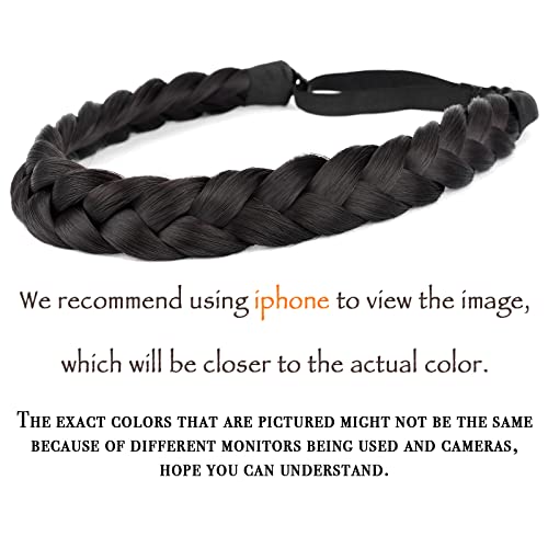 Gledola 2 Strands Fishtail Plaited Braids Headband Braided Synthetic Hair Elastic Stretch, Hair Accessory for Bride Women - Image 3