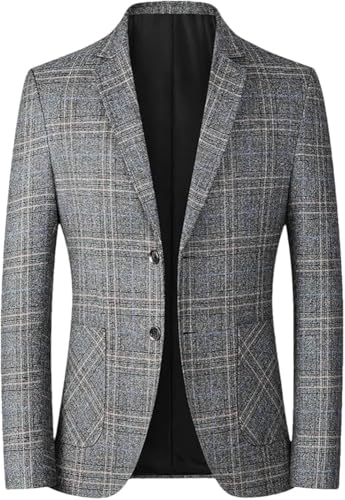 Men's Single-Breasted Formal Suit Jacket Thin Western Style Casual Coat Evening Professionals - Main Image