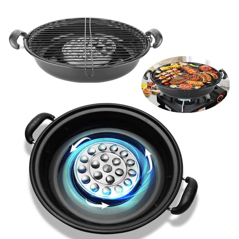 OSCTAUS Estufa Asador Mexicano Stovetop Grill Indoor Grill Estufa Pratti Asador Asahi Estufa Asasting Mexican Stove With Grill Spinning Disc Esmalte Acero Inoxidable