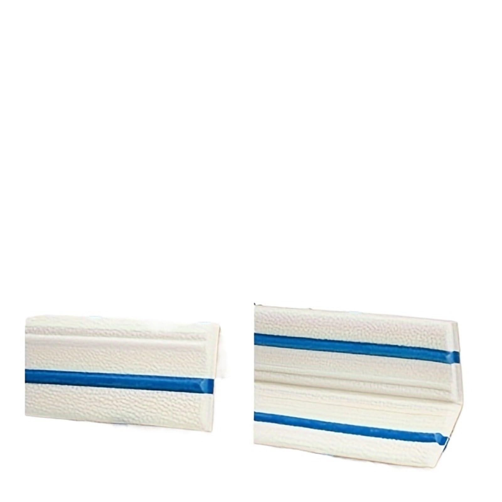 Xctdsvah White With Blue Wallpaper Border 2.3M Inner And Outer Corner Stickers Decorative Line Skirting Lineself-Adhesive Waterproof Ceiling Background Wall Decoration(White With Blue)